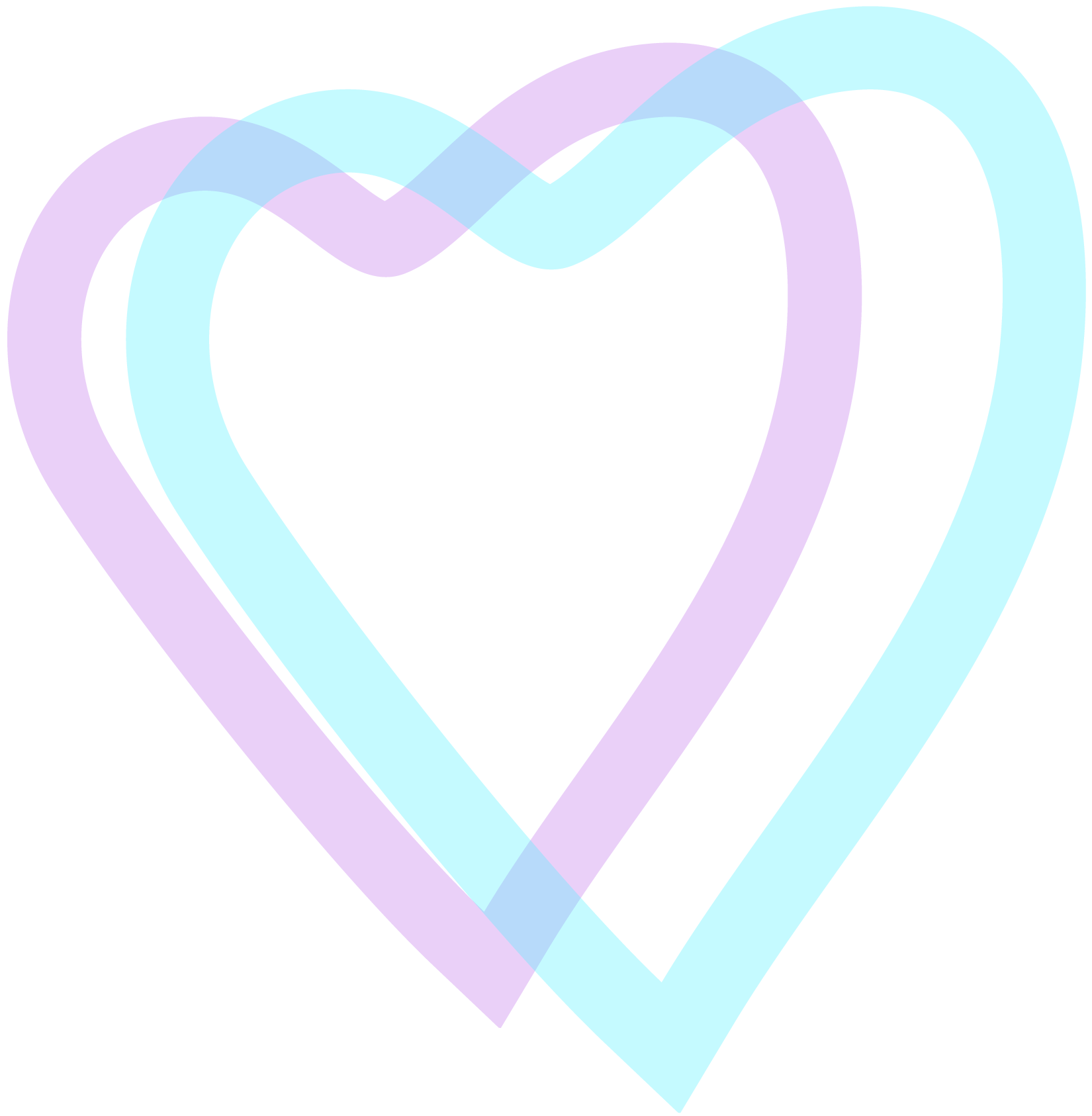 icon purple blue hearts