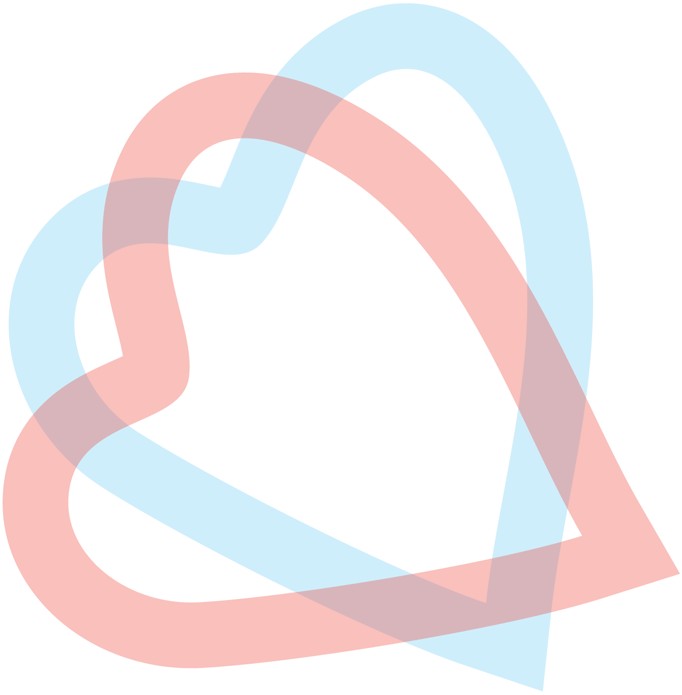 icon red blue hearts